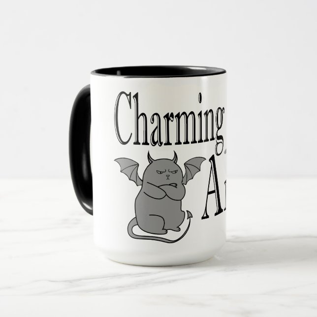 Charming men arg lite djävulen-citat. mugg (Framsida vänster)