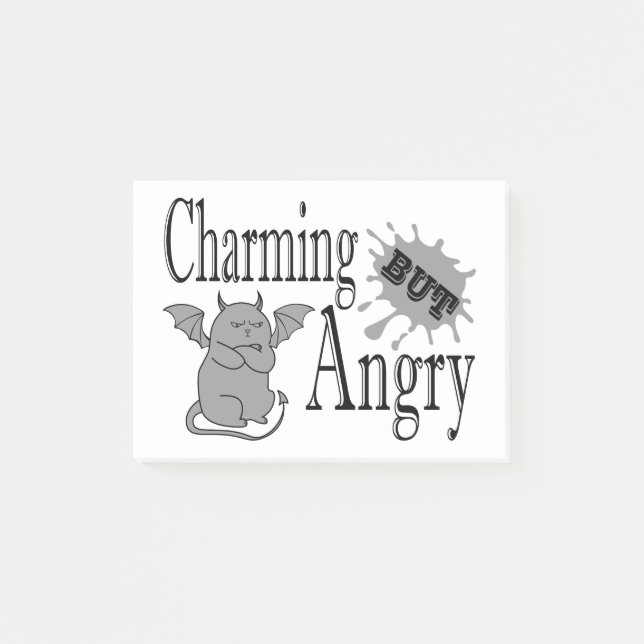 Charming men arg lite djävulen-citat. post-it block (Framsida)