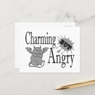 Charming men arg lite djävulen-citat. vykort
