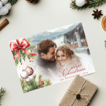 Charming Mistletoe Photo & Namn julkort