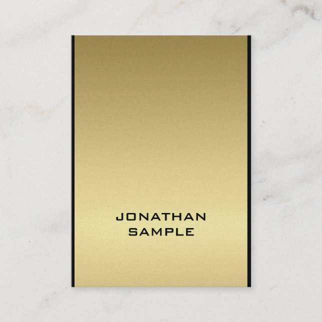 Charming Modern Glamor Elegant Black Guld Coola Visitkort (Framsida)