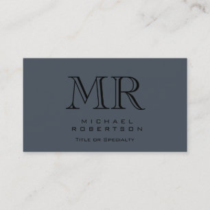 Charming Modern Monogram Grått Clean Affärskort Visitkort