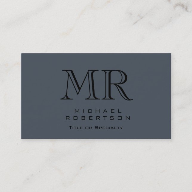 Charming Modern Monogram Grått Clean Affärskort Visitkort (Framsida)