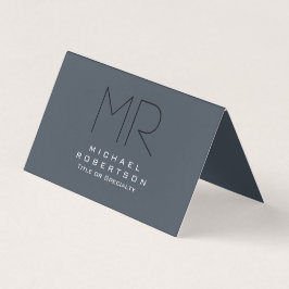 Charming Modern Monogram Grått Clean Visitkort