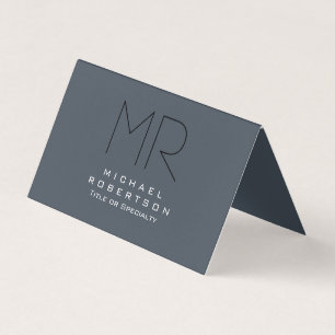 Charming Modern Monogram Grått Clean Visitkort