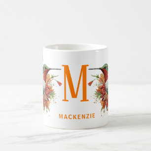Charming Monogrammed Hummingbird: Personlig Kaffemugg