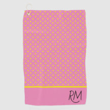 Charming Monogrammed Rosa med Gult Polka dots