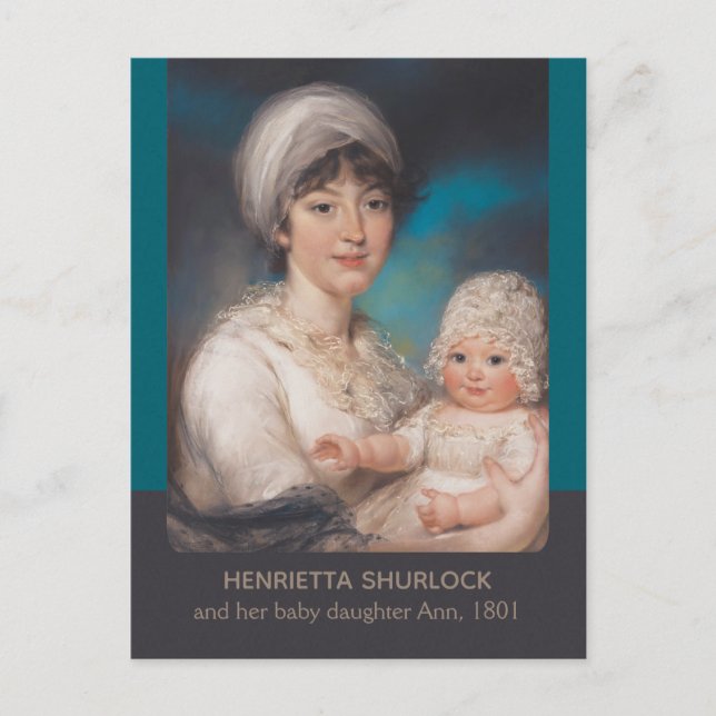 Charming mor och baby porträtt av John Russell Vykort (Framsida)