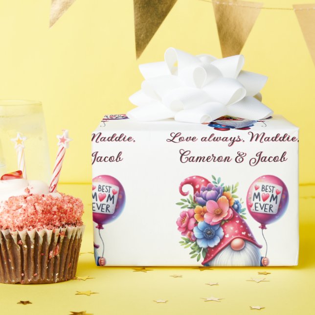 Charming Mors dag Gnome Personlig Best Mamma Presentpapper (Födelsedagsfest)