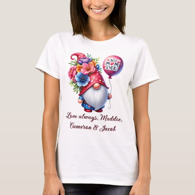 Charming Mors dag Gnome Personlig Best Mamma T Shirt (Framsida)