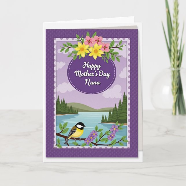 Charming Mothers Day Emblem Card Kort (Framsida)
