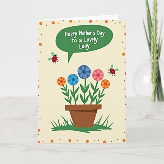 Charming Mothers Day Flower Card Kort (Framsida)