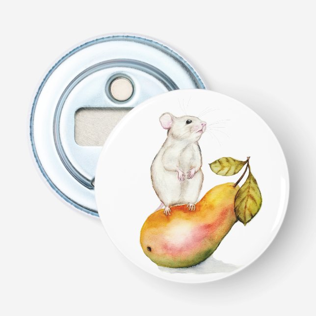Charming Mouse on a Pear Flasköppnare (Framsidan)
