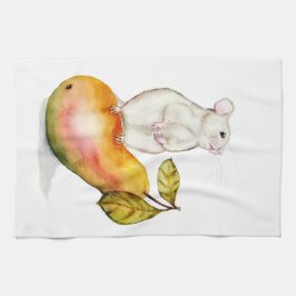 Charming Mouse on a Pear Kökshandduk