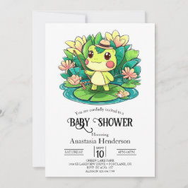 Charming Mystical Frog Baby Shower Inbjudningar