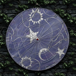 Charming Mystique | Silver Måne Stars Sol Amulet Darttavla
