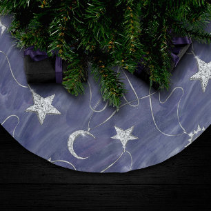 Charming Mystique Silver Måne Stars Sol Amulet Julgransmatta Borstad Polyester