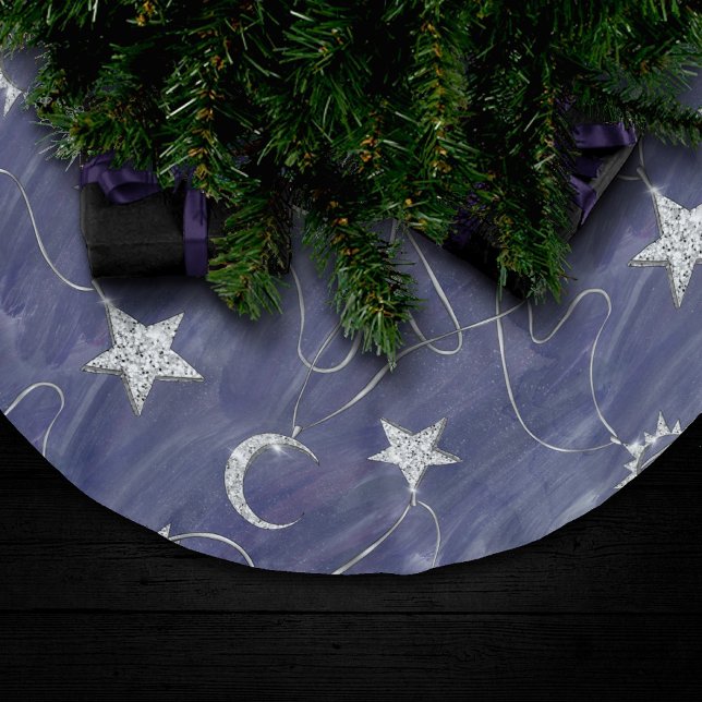 Charming Mystique | Silver Måne Stars Sol Amulet Julgransmatta Borstad Polyester (Skapare uppladdad)
