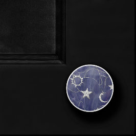 Charming Mystique | Silver Måne Stars Sol Amulet Knopp