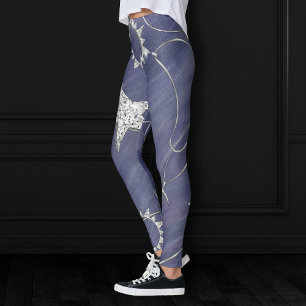 Charming Mystique Silver Måne Stars Sol Amulet Leggings
