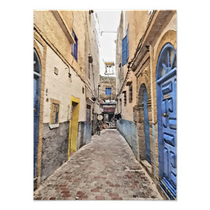 Charming Narrow Alleyway i ett historiskt marockan Fototryck