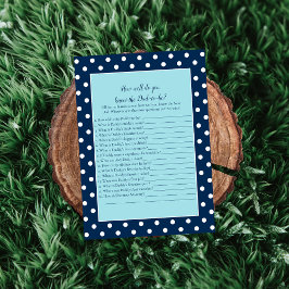 Charming Navy Blue Bow som känner Pappa bästa spel Inbjudningar