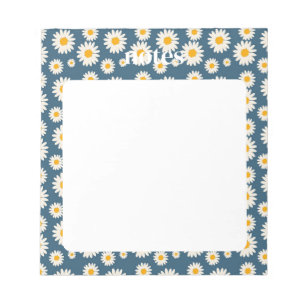 Charming Navy och White Daisy Mönster Anteckningsblock