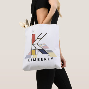 Charming Neoplasticism Stil Monogram. BREV K Tygkasse