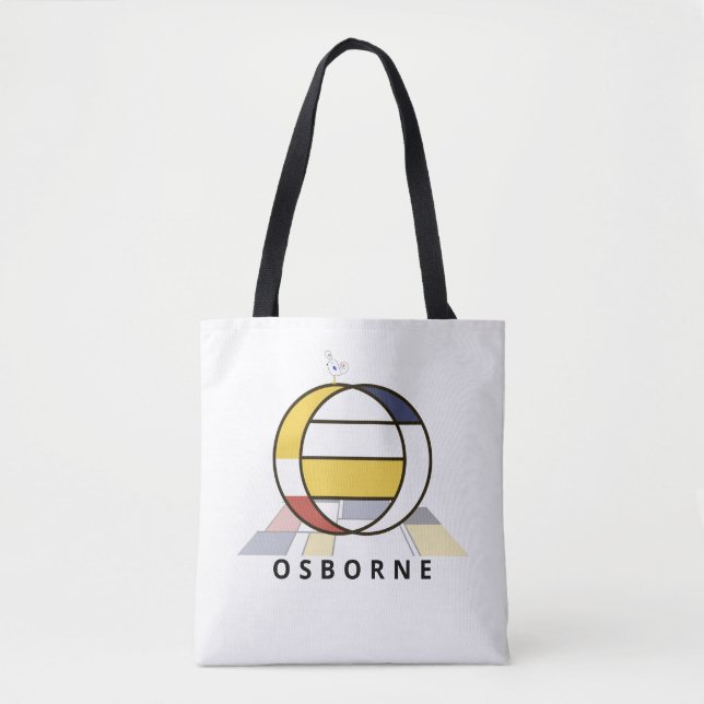 Charming Neoplasticism Stil Monogram. BREV O Tygkasse (Framsida)