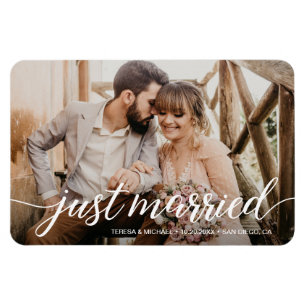 Charming Ny gifta Script Overlay Photo Magnet