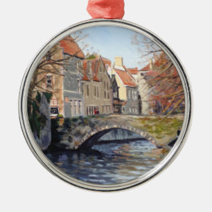 Charming Old Bridge over Canal in Scenia Brges Julgransprydnad Metall