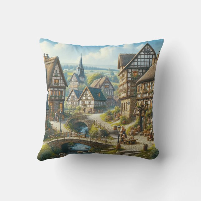 Charming Old Village with Bridges and Church Kudde (Baksida)