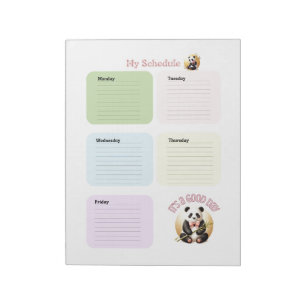 Charming Panda Färgglatt Dagligt Schema Anteckning Anteckningsblock