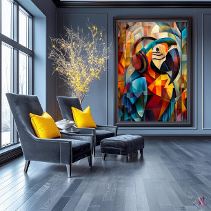 Charming Parrot - Kubist DJ of the Jungle Poster