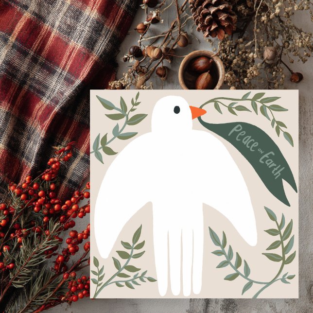 Charming Peace Dove jul-Helgdag-kort Julafton (Charming Peace Dove Christmas Xmas Holiday Square Card
)