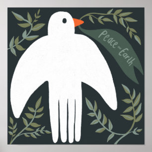 Charming Peace Dove jul Julafton Helgdag Bird Poster