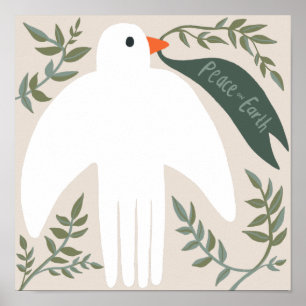 Charming Peace Dove jul Julafton Helgdag Bird Poster