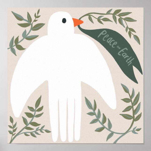 Charming Peace Dove jul Julafton Helgdag Bird Poster (Framsidan)