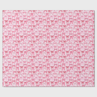 charming pink bow pattern presentpapper