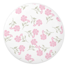 Charming Pink Floral Pattern Ceramic Knob for Deco Knopp