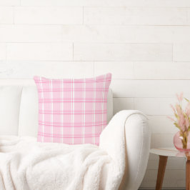 Charming Pink Plaid Kudde