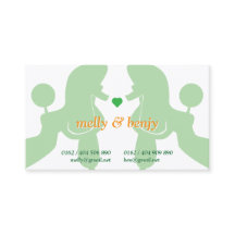 Charming Poodle Couple-kort med hjärta – grön