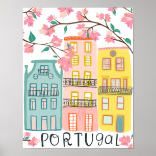 Charming Portugal hushus Handmade Artwork Poster