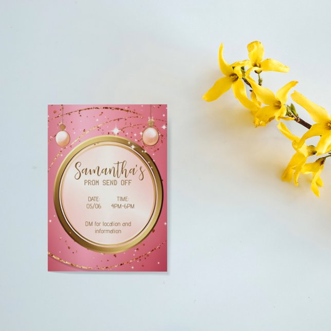 Charming Powder Rosa Anpassade Prom-inbjudan Flygblad (Skapare uppladdad)