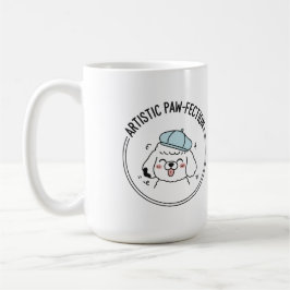 Charming Pudel Sketch med Blue Beret Kaffemugg