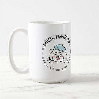 Charming Pudel Sketch med Blue Beret Kaffemugg