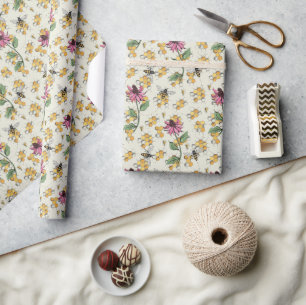 Charming Queen Bee, Honeycomb & Exotic Flowers Presentpapper