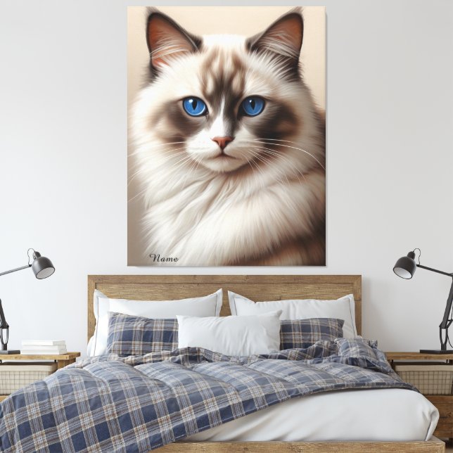 Charming Ragdoll Cat Art Djurälskare Canvastryck (Insitu (sovrum))