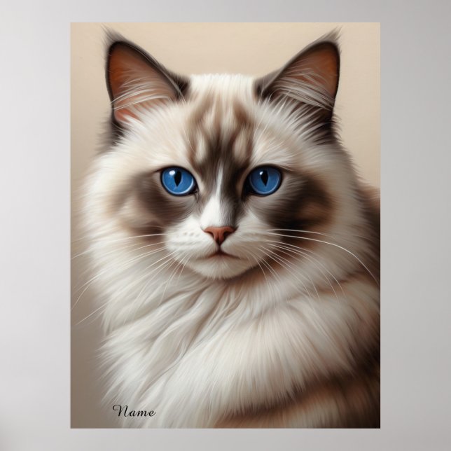 Charming Ragdoll Cat Art Djurälskare Poster (Framsidan)