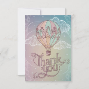 Charming Rainbow Luftballong Tack Kort
